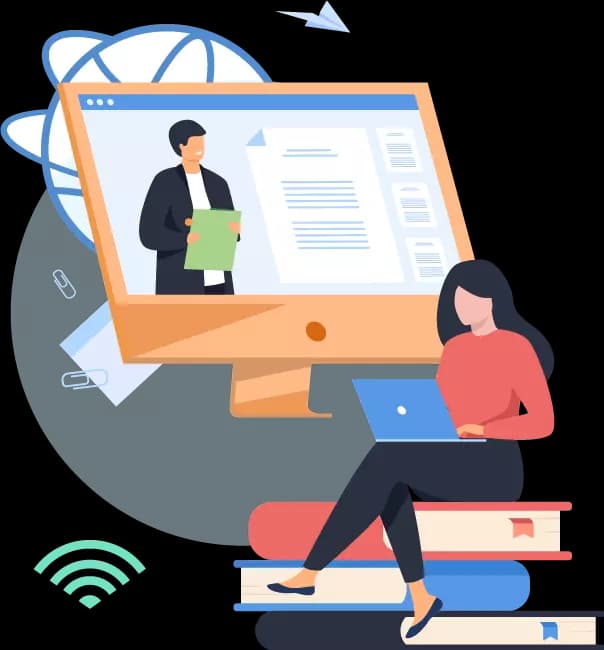 Man at Desk Illustration